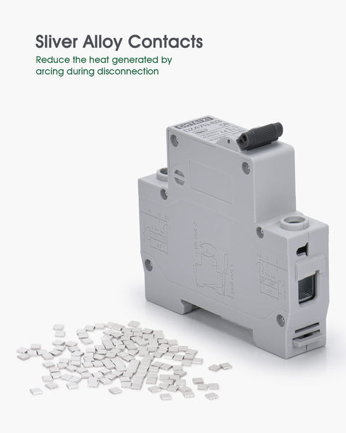 AC Miniature Circuit Breaker, 16 Amp 120V/240V 1 Pole DIN Rail Mount, Thermal Magnetic Trip, Solar AC Disconnect Switch