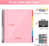 24 Pocket Project Organizer, Forvencer 1/3-cut Tab Binder Organizer with Sticky Labels, Multi Pocket Folder with Zipper Pouch, Folder Binder Spiral Pocket Notebook, Office Supplies, Letter Size, Blush by Forvencer