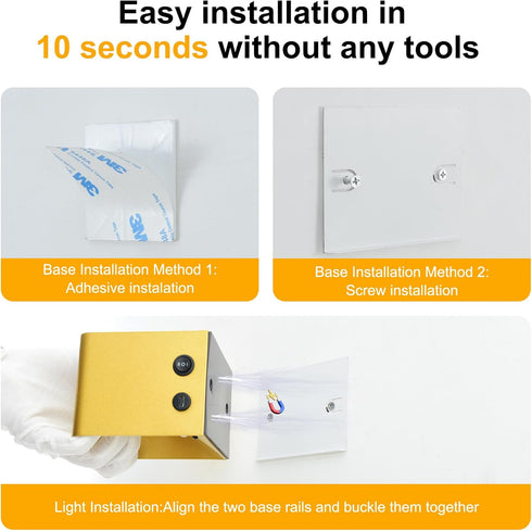 HEIKESZ 4000mAh, Remote,3 Rechargeable Wireless Wall Light, Motion Sensor Indoor Lights, Battery Powered LED Up Down