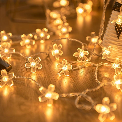 WFGGEH Flower String Lights, 10ft 20 LED USB Powered Cherry Blossom Fairy String