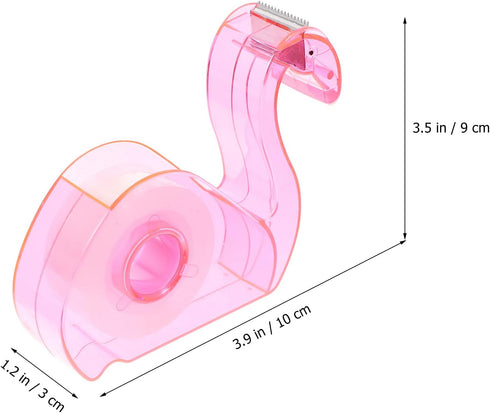LUOZZY Tape Dispenser Cartoon Flamingos Tape Holder Portable Tape Cutter School Office Accessory - Pink