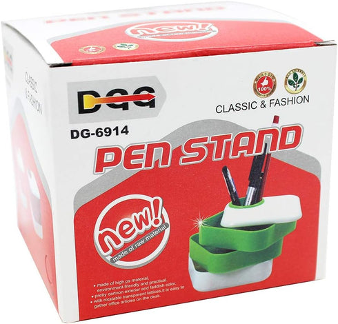 Green Pencil Holder Pen Containers for Desk, 3 Rotating Drawer Desk Organizer, Square