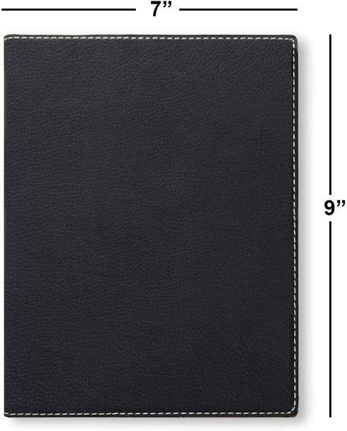 LaserGram 7" 9" Small X Portfolio Notepad, Bullfighter, Personalized Engraving Included (Black with Silver)