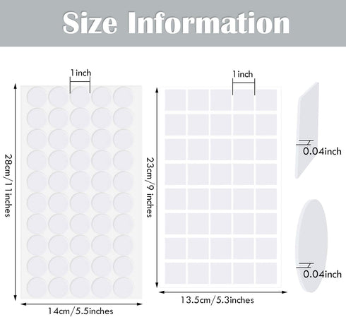 Zonon 280 Pieces Double Sided Sticky Dot Stickers, Removable Adhesive Squares for Art, Wall Decorations