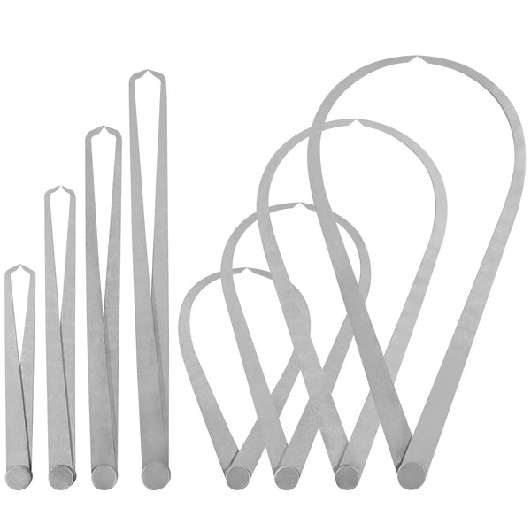 8 Pcs Stainless Steel Long Firm Joint Metal Measurement Kit, Bent-Leg and Straight-Leg Caliper Tools Set for Pottery