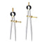 2 PCS Adjustable Lockable Spring Wing Divider Calipers, 6 Inch and 8 Inch Steel Compass Tool for Drafting
