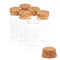 6PCS 30ml Glass Test Tubes with Cork Stoppers, Clear Flat Vials for Bath Salt, Candy Storage, Experiments