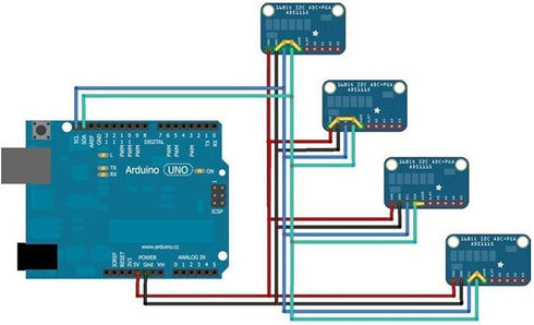 HiLetgo 3pcs ADS1115 16 Bit 4 Channel I2C IIC Analog-to-Digital ADC - High Precision Converter for Arduino Raspberry Pi