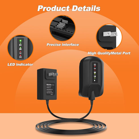 Koedsion WA3742 20V WA3525 WA3520 WA3578 20v WA3732 WA3875 WA3881 Charger Compatible with Worx Lithium Battery