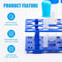 SUPERFINDINGS 4 Sets Plastic Test Tube Rack, Detachable Test Tube Display Stands, Blue and Orange