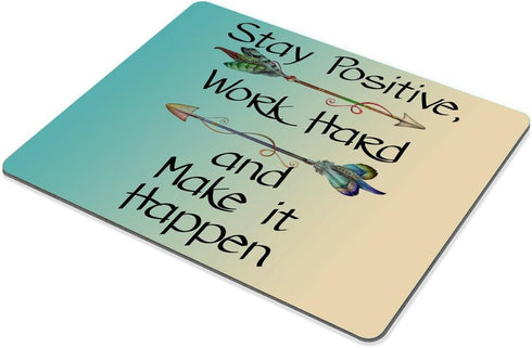 Smooffly Custom Gaming Mouse Pad, Stay Positive Work Hard Make It Happen Motivational Quote for Work