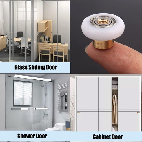 4X Replacement Shower Door Rollers/Runners/Wheels, 19mm Diameter