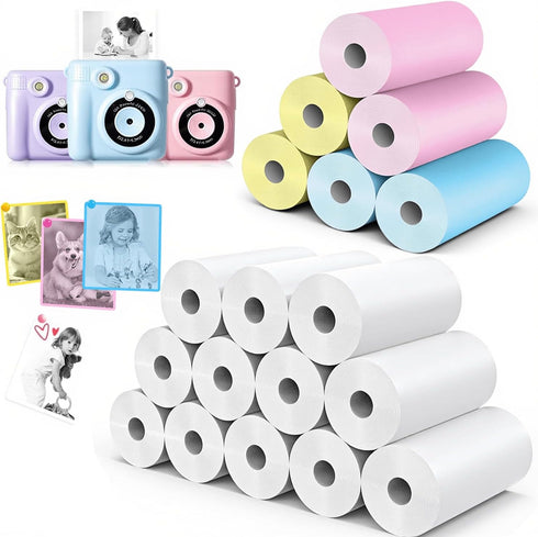 QUASON 18 Rolls Kids Camera Paper Roll Refill Compatible with Most Instant Print