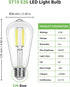 Lepro Dimmable LED Edison Bulbs 4000K Netural White, 5.5W, 60 Watt Equiv. E26 Light Bulbs Medium Base ST19 Edison Light Bulb Antique Style Filament Vintage Decoration, Clear Glass 500 Lumen, 6-Pack by Lepro