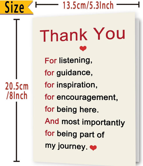 FANCYLUCKY Thank You Card, Appreciation Card for Teachers Mentors Colleagues Friends Family, Thank You Gifts for Women
