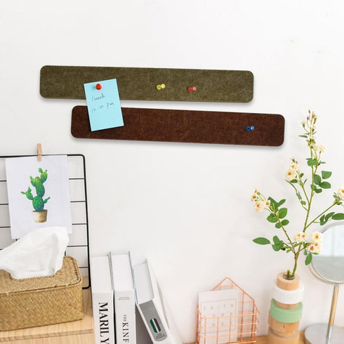 Vuzvuv 8Pcs Coffee-Brown White Cork Board Bar Strips, 50 Pushpins & Sticky Notes, Self-Adhesive Bulletin Board Strips