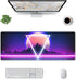 Retro Vaporwave Gaming Mouse Pad Cool Desk Mat Synthwave Neon Large XL Long Extended Pads Big Mousepad for Home Office Decor Accessories by Echoserein