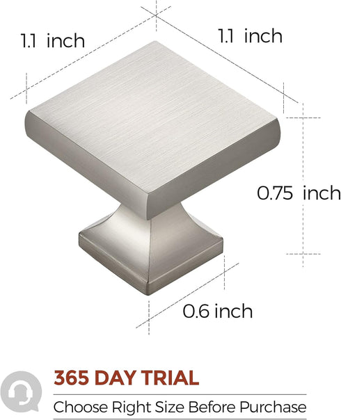 Home Expert 5 Pack Cabinet Knobs, Silver Knobs for Dresser Drawers, Brushed Kitchen Hardware for Cabinets