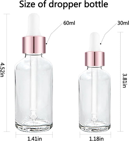 48 Pack 1oz Clear Glass Dropper Bottles, Eye Dropper Bottles with Glass Droppers for Essential Oils, 30ml