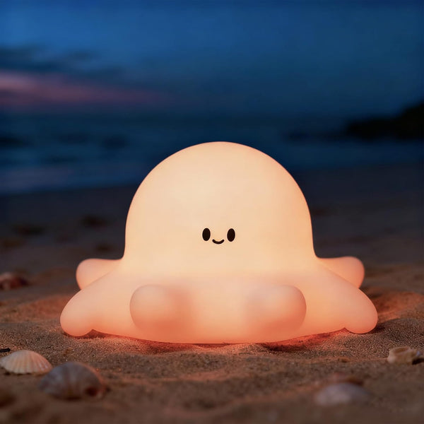 AINEEU Octopus Night Light, Rechargeable and 3-Level Dimmable Brightness, Soft Silicone Nursery Night