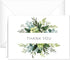 Lush Greenery Thank You Notes, 24 Cards with White Envelopes, 4 Green Floral Designs, 3 1/2" x 4 7/8"