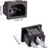 uxcell C14 Panel Mount Plug Adapter AC 250V 10A 3 Pins IEC Inlet Module Plug Power Connector Socket with 3 Wires Pack of 5