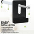 12 Pcs Heavy Duty Metal Mirror Holder Clips, Wide Channel Frameless Mirror Mounting Hardware with Screw Fit 1/4" (Black)