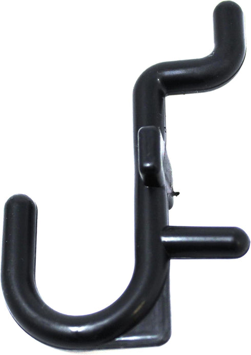 JSP Manufacturing Peg Board Non-Locking Plastic J Hook Style Hooks - Garage Tool Storage Accessories (500, Black)