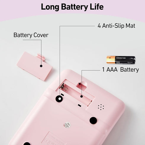 Electronic Calculator, 12 Digits Large LCD Display, Pink Basic Desktop Calculator with Big Buttons