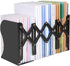 JIARI Book Ends - Black Decorative Metal Iron Adjustable Bookend Holder for Desk (Black)