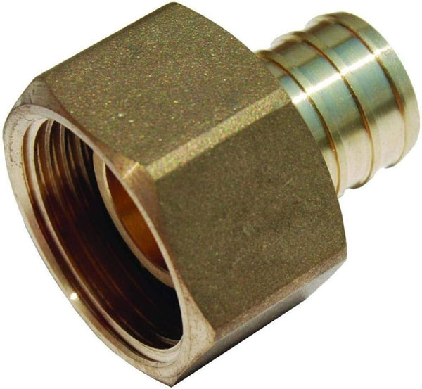 SharkBite 3/4 Inch NPSM Crimp Swivel Adapter, Brass Plumbing Fittings for PEX Pipe, PE-RT, UC530LFA