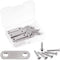 Glarks 20 Sets 40mm/1.6inch Stainless Steel Flat Brace Brackets with 40pcs Self Tapping Screws Set for Repair Fixing
