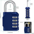 ZHEGE 4 Digit Combination Locker Lock - Outdoor Padlock for Gym, School, Gates, Doors, Fence, Blue