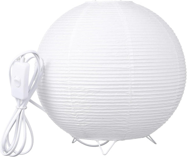 Totority Modern Paper Table Lamp, Japanese Lantern Style Bedside Night Light for