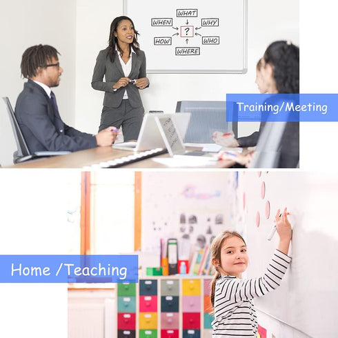 DEVELOP Magnetic White Board – 24 x 36 Inch Dry Erase Board with Aluminum Frame for Home, Office, School