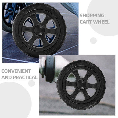 4pcs NOLITOY Heavy Duty Shopping Cart Replacement Wheels for Folding Grocery Trolley with Snowflake Design Sturdy
