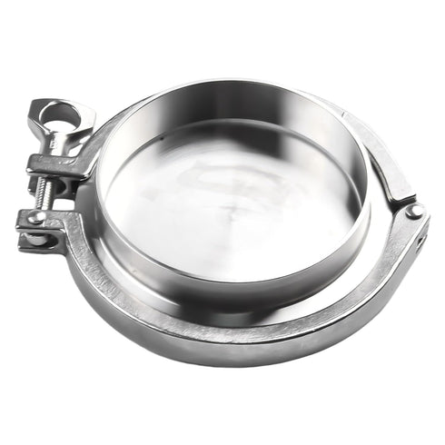 Jurtmy 4 Inch Set SS304 Sanitary Tri-Clamp End Cap with Weld Ferrule and PTFE Gasket, Stainless Steel Fitting for Beer