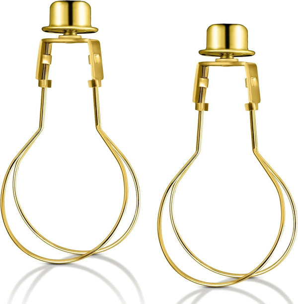 Lamp Shade Light Bulb Clip Adapter, 2 Pack Lampshade Holder Include Finial