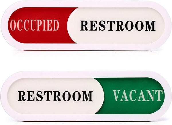Vacant Occupied Sign for Home Office, Hotels, Hospital Restroom, Slider Door Sign (6.69'' x 1.96'')