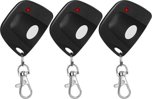 Kingdder 3 Pieces Garage Door Remote Compatible with Multicode 300mhz, Keychain Gate Opener Remote (Black, White)