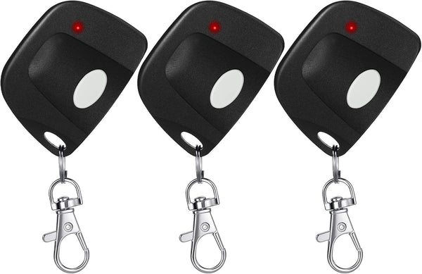 Kingdder 3 Pieces Garage Door Remote Compatible with Multicode 300mhz, Keychain Gate Opener Remote (Black, White)