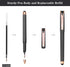 Linbsunne Black Gel Pens, 0.7mm Medium Point, 2-in-1 Stylus for Touch Screens, 18 Pack Grey Gel Ink Rollerball