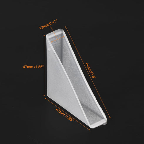 8Pcs 12x66mm uxcell Plastic Corner Protectors Triangle Shape Glass Corner Guards Cushion for Corner Protection