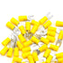 50Pcs M5 Insulated Fork Spade Wire Connector 12-10 AWG U Type Electrical Crimp Terminals Yellow