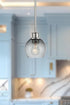 17052 1-Light Minka Lavery Chrome Mini Pendant with Smoked Glass