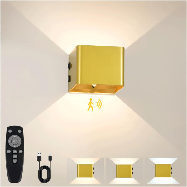 HEIKESZ Rechargeable Wireless Wall Light, Motion Sensor Indoor Lights, 4000mAh, Battery Powered LED