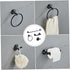 Bathroom Towel Rack Black Stainless Steel Combination Modern Freestanding Design for Efficient Bathroom Storage