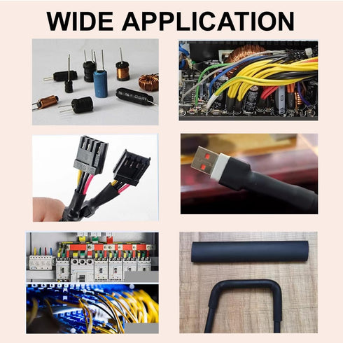 Black Heat Shrink Tubing 3:1 Shrinking Ratio Dual Wall Adhesive Lined Tube Roll Electrical Cable Wire Sleeving Dia