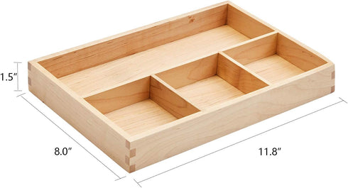 pandapark Wood Organizer Tray, Black Walnut, Desk & Drawer Storage Box (Maple Master)