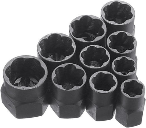 10 Pcs Impact Bolt & Nut Remover Set - Bolt Screw Extractor Set, Nut Remover Tool with Aluminium Storage Case for